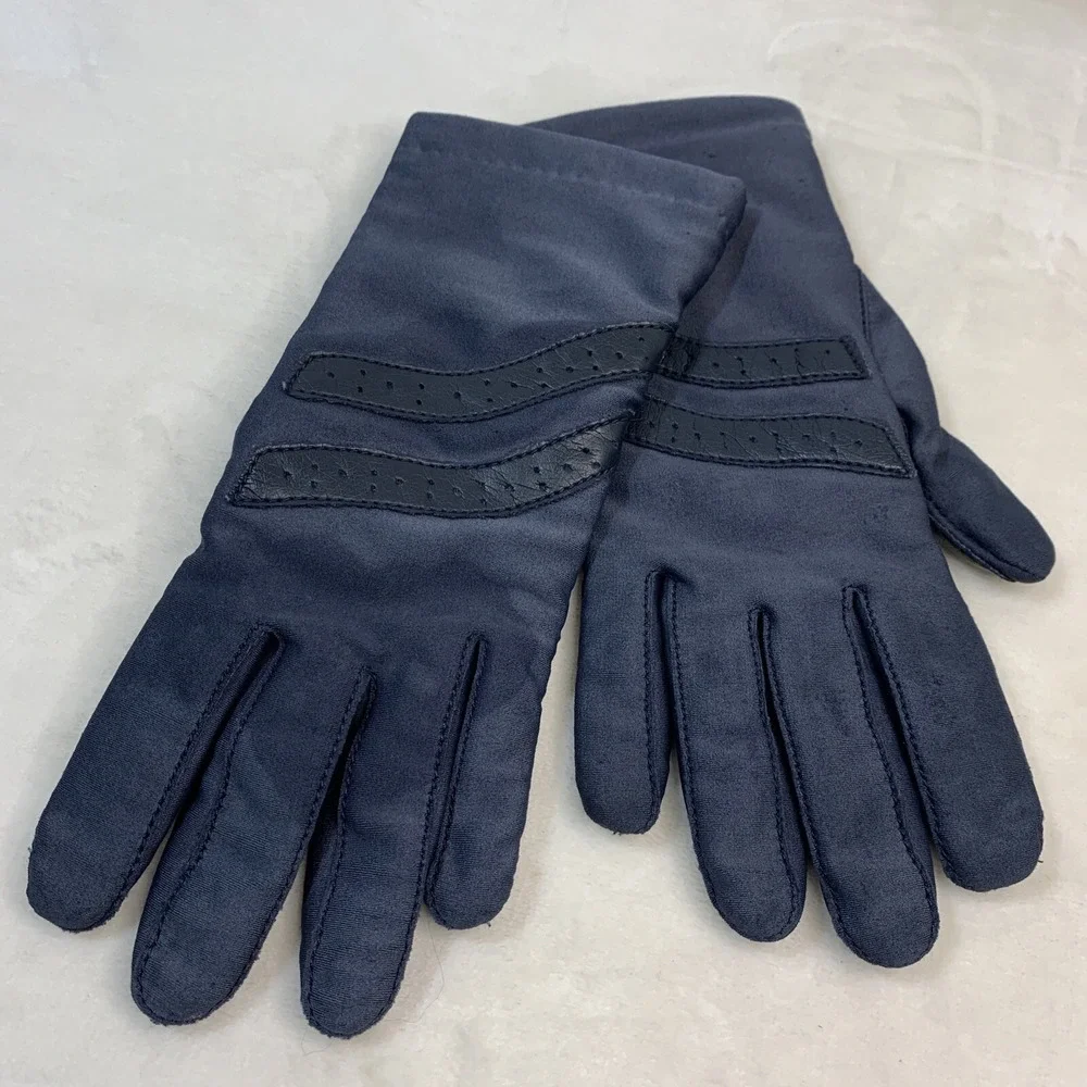 VTG‎ L'EGGS SHEER ENERGY Comfy Stretch Nylon Blue Driving Casual Gloves One Size